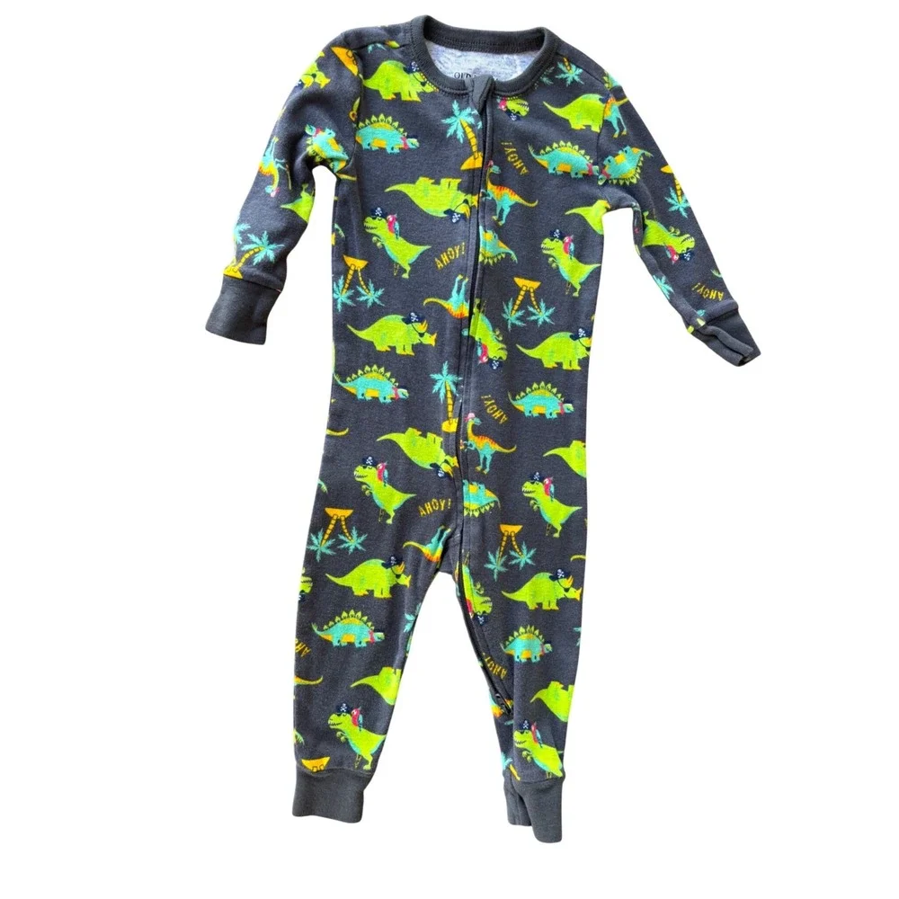 Baby Pajamas Lot of 4 | Dinosaur & Bear Prints | Carter's &‎ Little Blue House |
